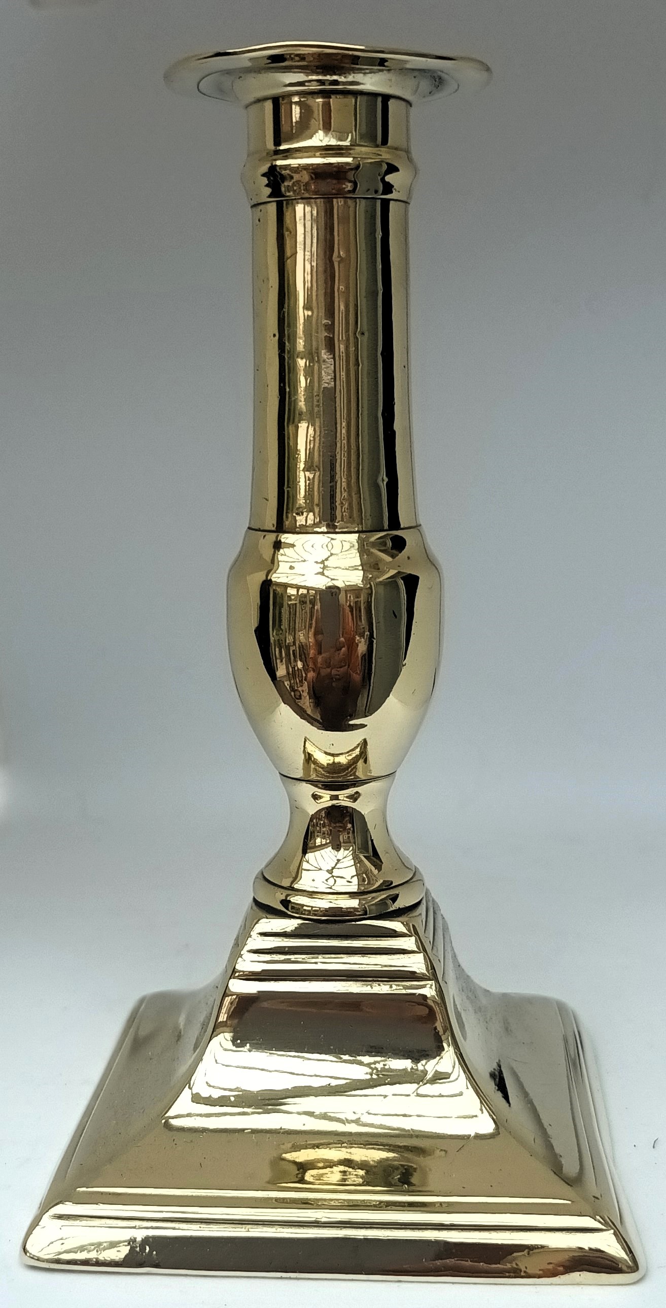 Antique English Georgian Brass Candlestick - Image 4